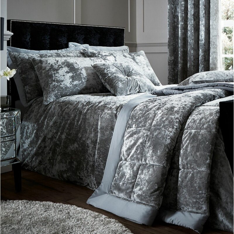 Catherine Lansfield Crushed Velvet Duvet Cover Set & Reviews | Wayfair ...