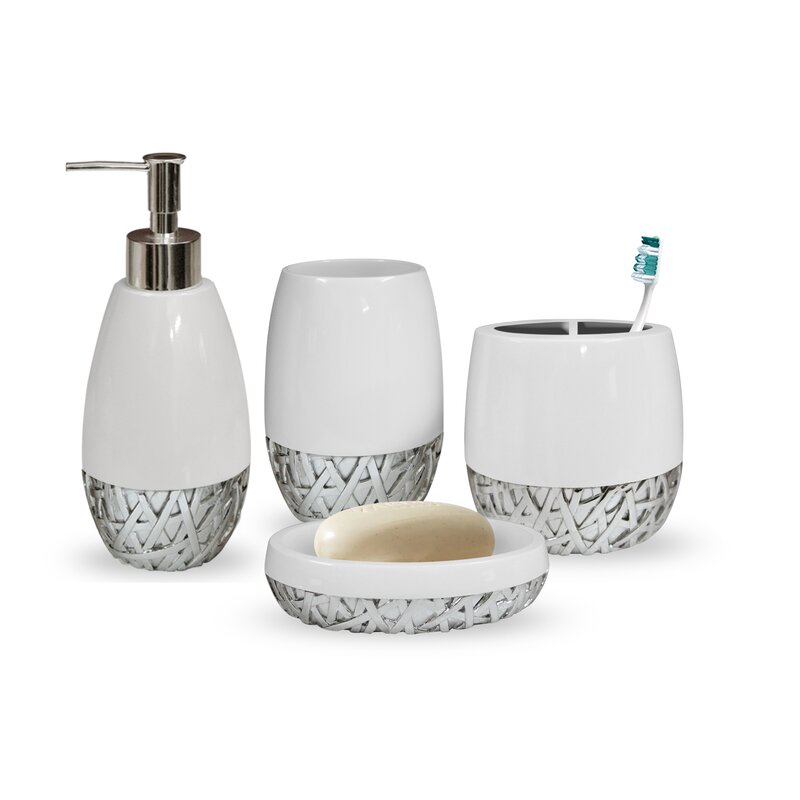 Orren Ellis Stiltner 4 Piece Bathroom Accessory Set Reviews Wayfair