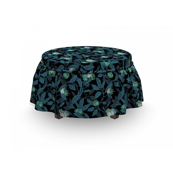 Abstract Flowers Ottoman Slipcover (Set Of 2) By East Urban Home