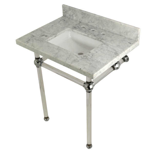 Carrara Marble 30 Single Bathroom Vanity Set by Kingston Brass