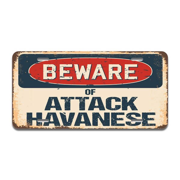 Beware Of Attack Havanese Rustic Sign SignMission Classic Plaque Decoration 