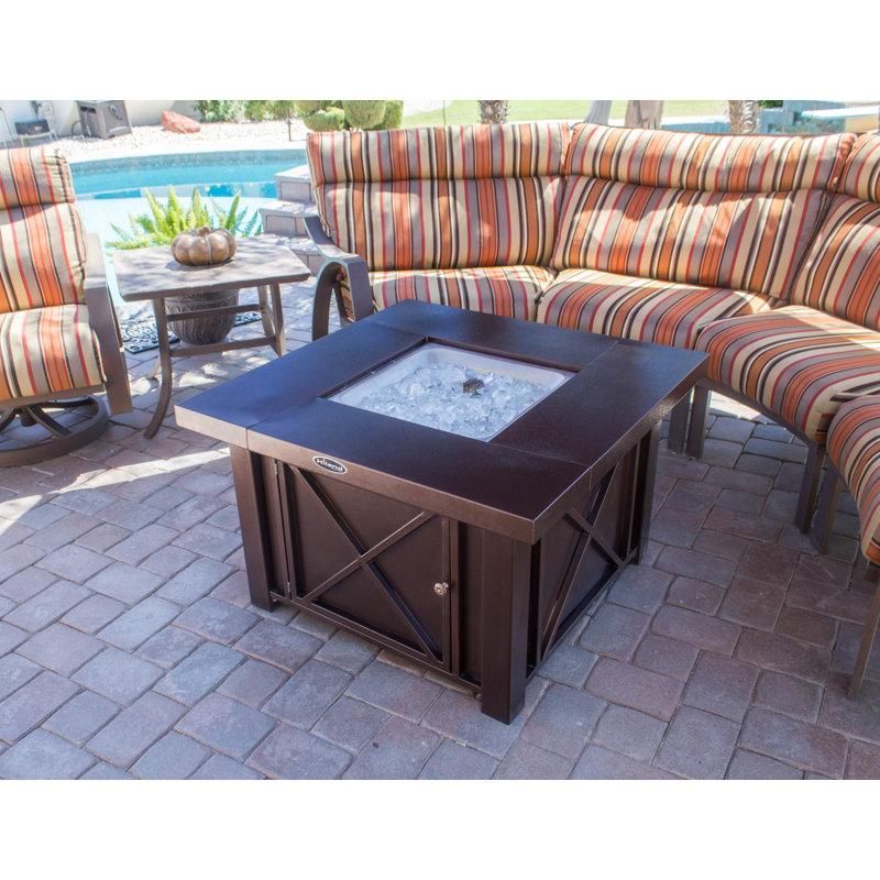 Ebern Designs Spooner Outdoor Steel Propane Gas Fire Pit Table