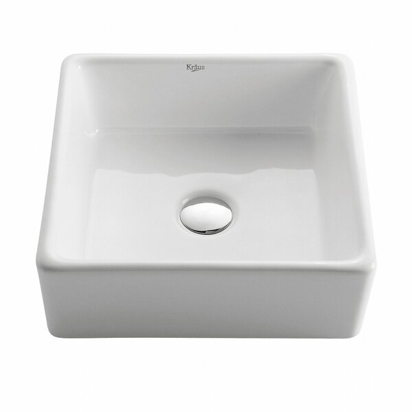 Ceramic Square Vessel Bathroom Sink by Kraus