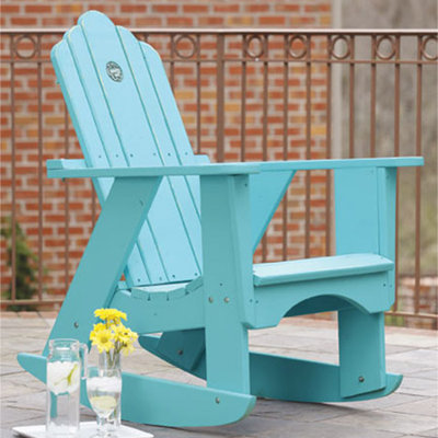 Original Wood Rocking Adirondack Chair Uwharrie Chair Color: Lime (Distressed)