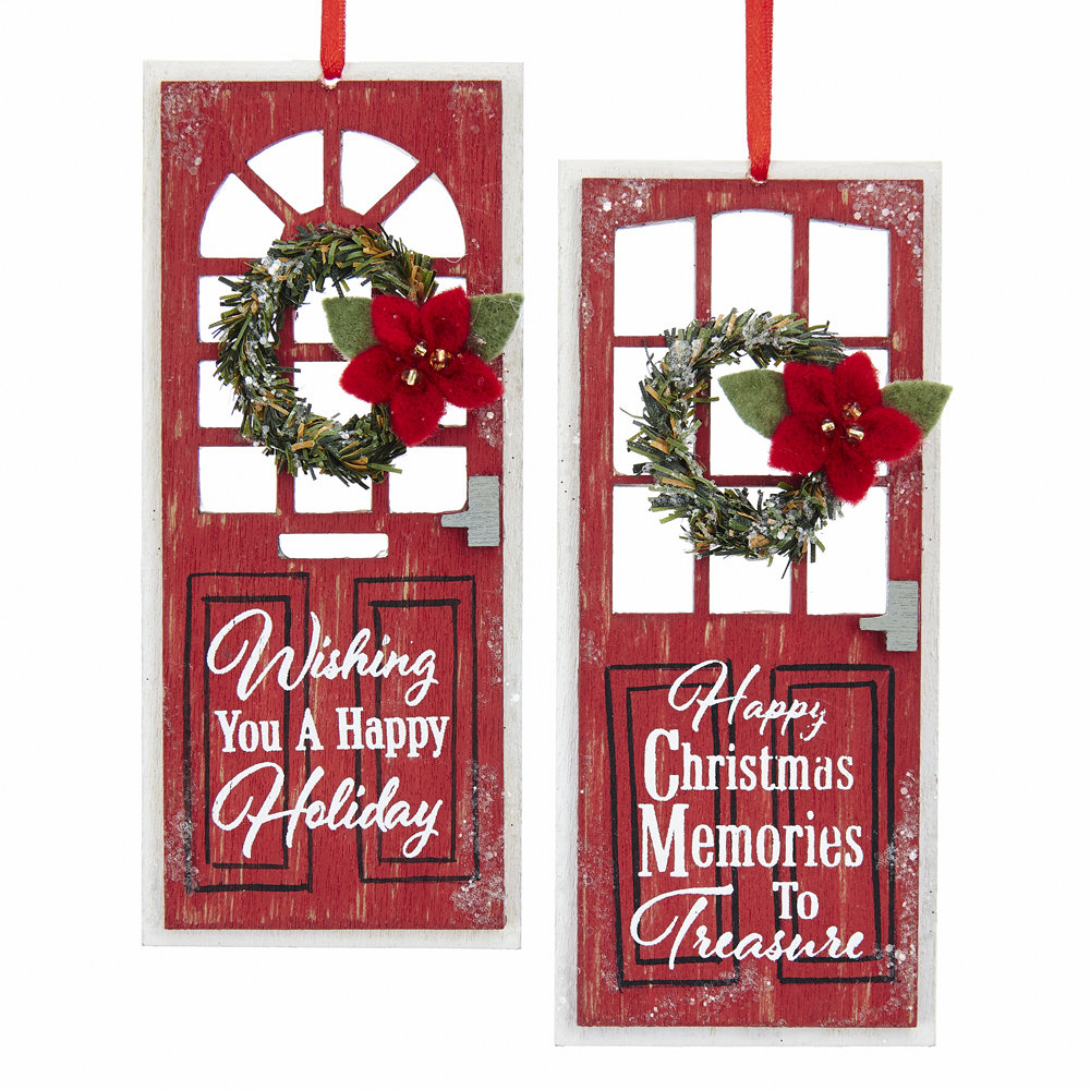 Kurt Adler 4-Inch Metal Set of 4 Christmas Word Ornament Set 4 Piece