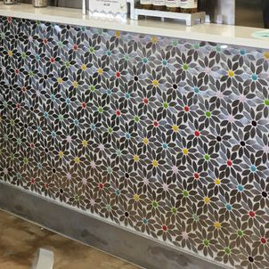 Signature Line Daisy Chain Glass/Stainless Steel Mosaic Tile in Brown/Gray by Susan Jablon