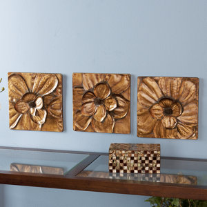 3 Piece Magnolia Brown Panel Wall Du00e9cor Set