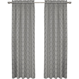 Strands Striped Room Darkening Rod Pocket Single Curtain Panel