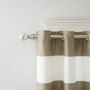 Mercury Glass Finial Single Curtain Rod and Hardware Set