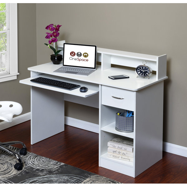 Essential Computer Desk with Hutch by OneSpace
