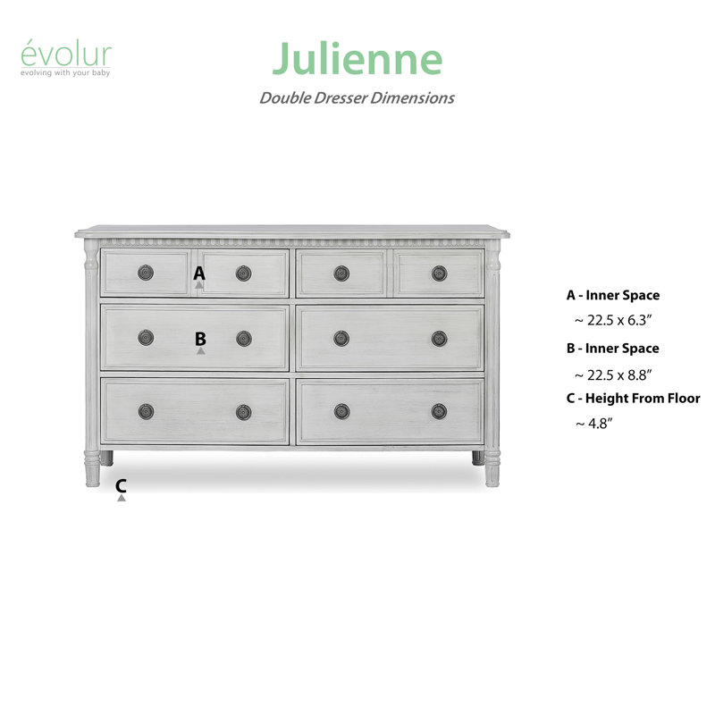 Evolur Julienne 6 Drawers Double Dresser Reviews Wayfair