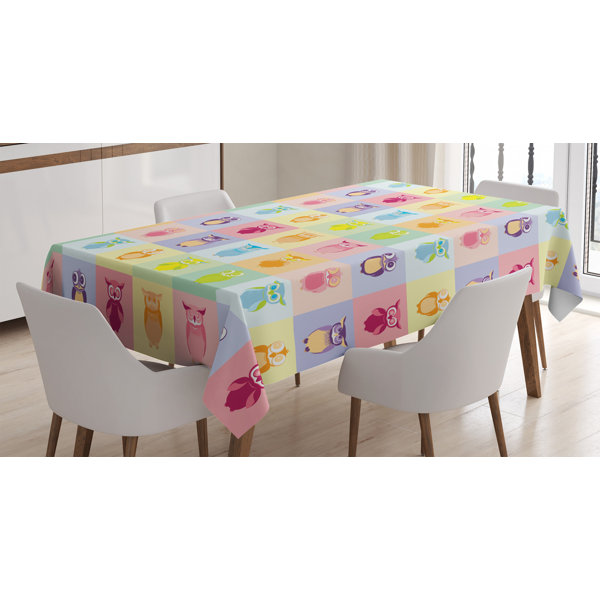 East Urban Home Ambesonne Nursery Tablecloth Cartoon Owls