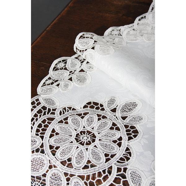 Christofer Lace Embroidered Cutwork Table Runner by One Allium Way