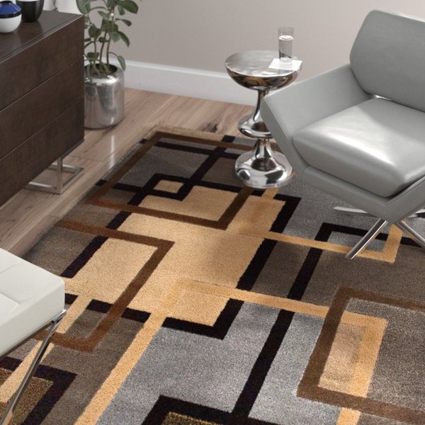 Ezekiel Brown/Gray Area Rug by Wade Logan