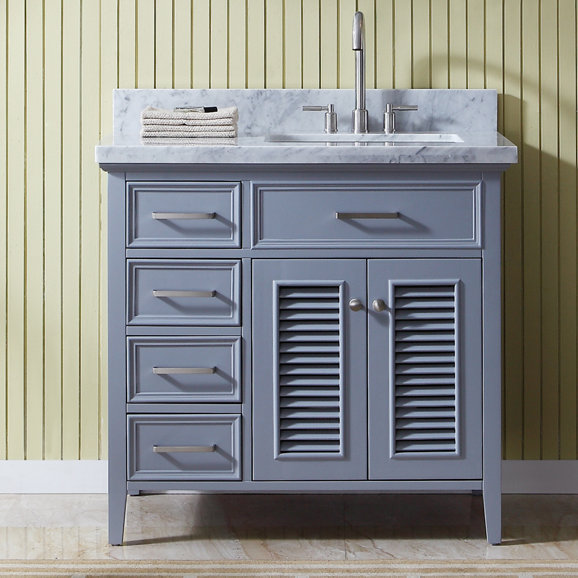 Hamil Right Offset 37 Marble Single Bathroom Vanity with Mirror by Highland Dunes