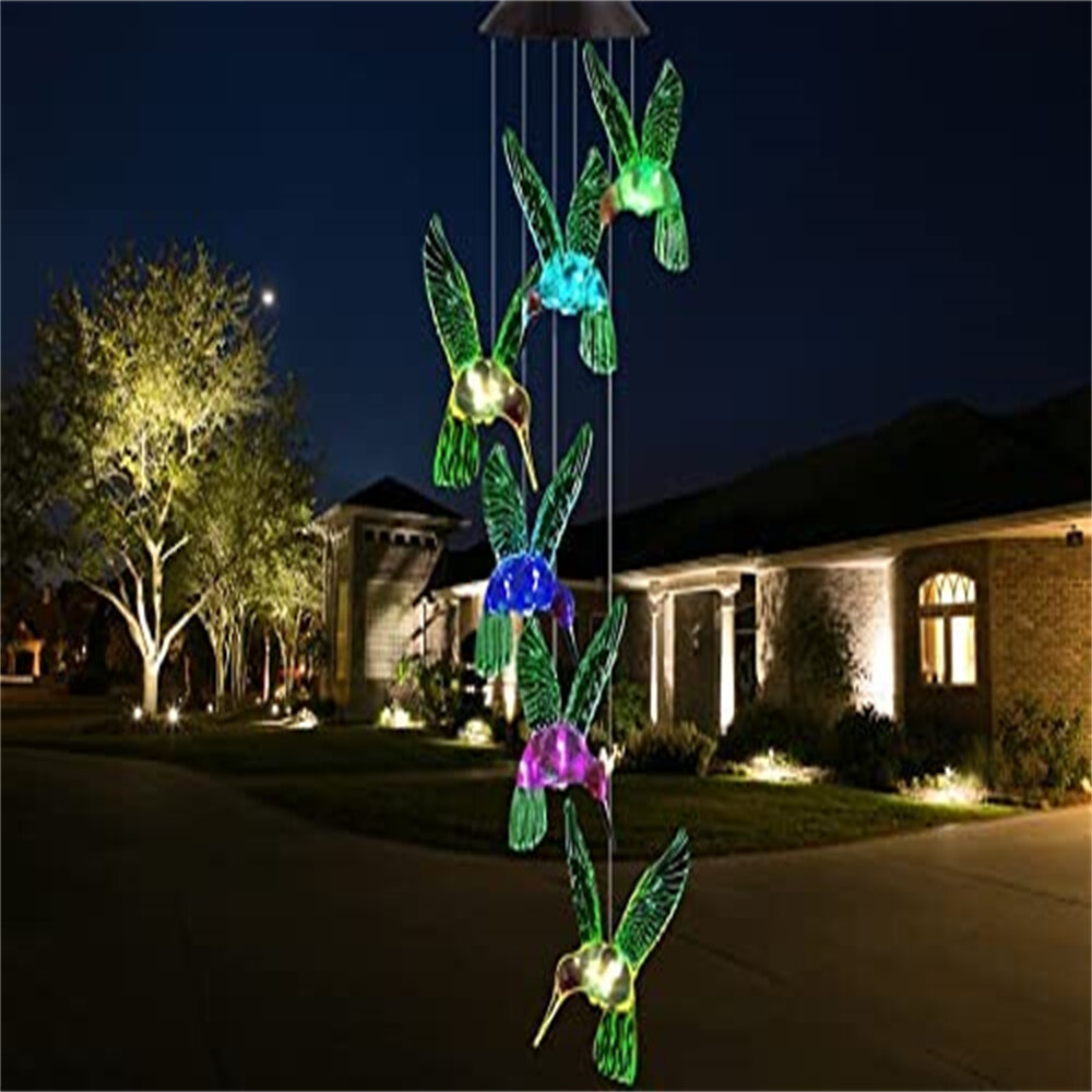 LED Color Changing Solar Powered Mobile Wind Chime Lights Yard Garden Decor Lamp 