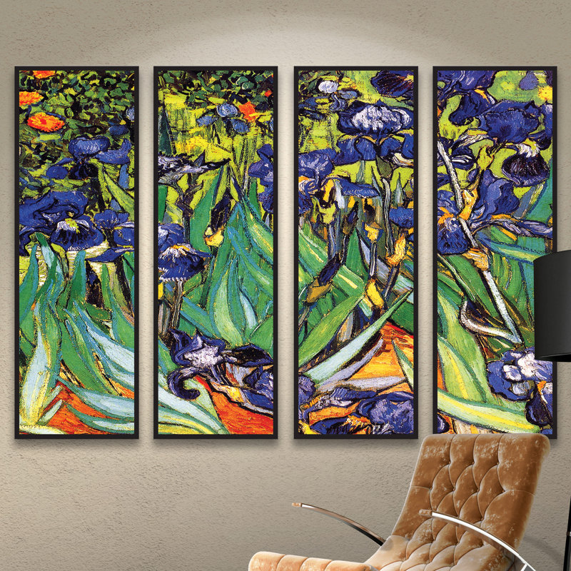 Artwall Irises In The Garden By Vincent Van Gogh 4 Piece Framed
