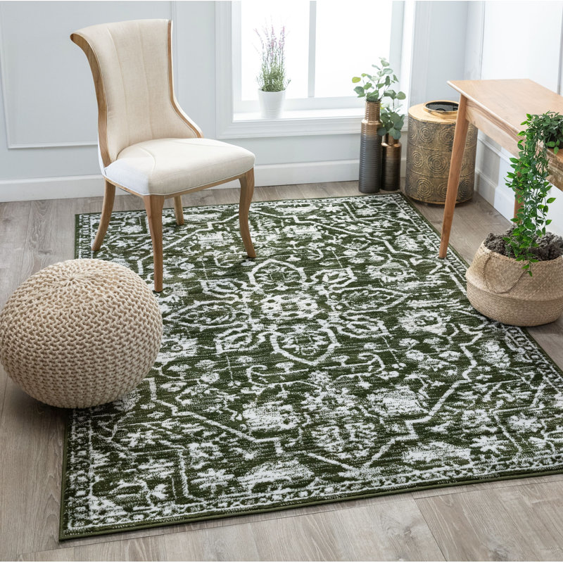 Well Woven Dazzle Power Loom Green/White Rug & Reviews Wayfair.co.uk