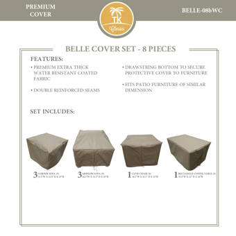 Tk Classics Bee 7 Piece Water Resistant Patio Furniture Cover Set