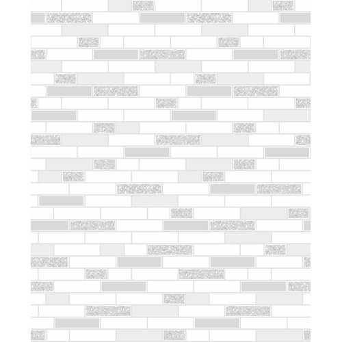 Boothe 10m L x 53cm W Brick, Wood and Stone Wallpaper Roll Rebrilliant Colour: Grey/Silver