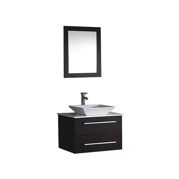 Bosarge 24 Single Sink Wall Mounted Bathroom Vanity Set With Mirror Bosarge 24 Single Sink Wall Mounted Bathroom Vanity Set With Mirror Allmodern