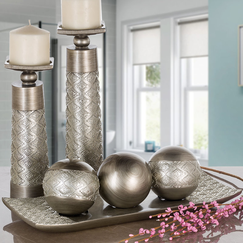 Bloomsbury Market Dublin Silver 4 Piece Coffee Table Tray Set Bloomsbury Market Dublin Silver 4 Piece