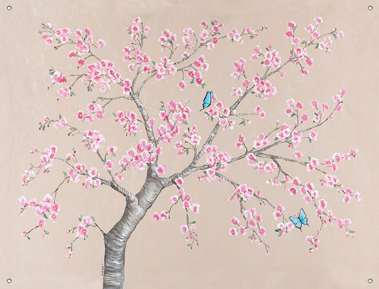 Oopsy Daisy Cherry Blossoms And Butterflies By Colleen Phelon Hall Canvas Wall Decal Wayfair