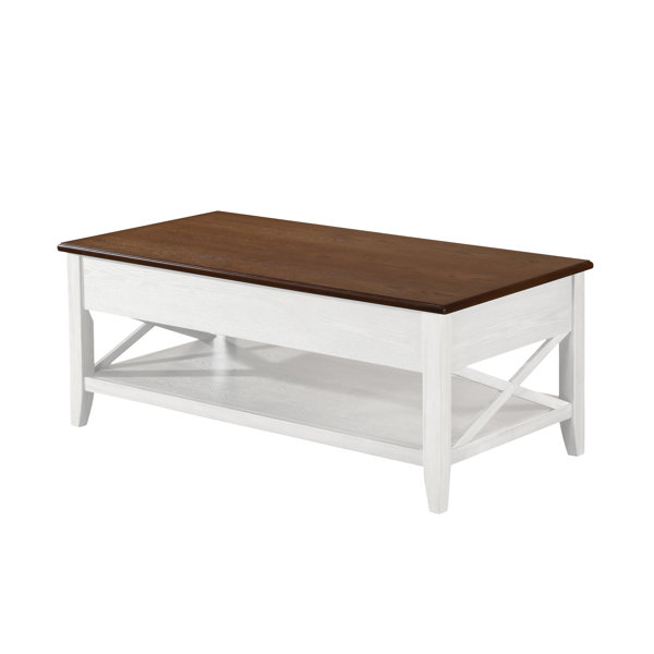 Atherton Farmhouse Faux Wood Lift Top Coffee Table With Storage By Canora Grey