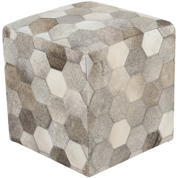 Sideling Hill Leather Pouf By Loon Peak Great price