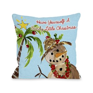 Sandy Little Christmas Throw Pillow