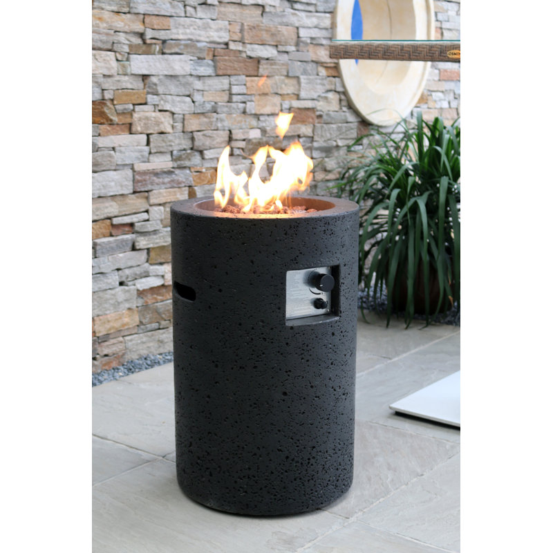 Wrought Studio Emestine Lava Concrete Propane Fire Column Wayfair
