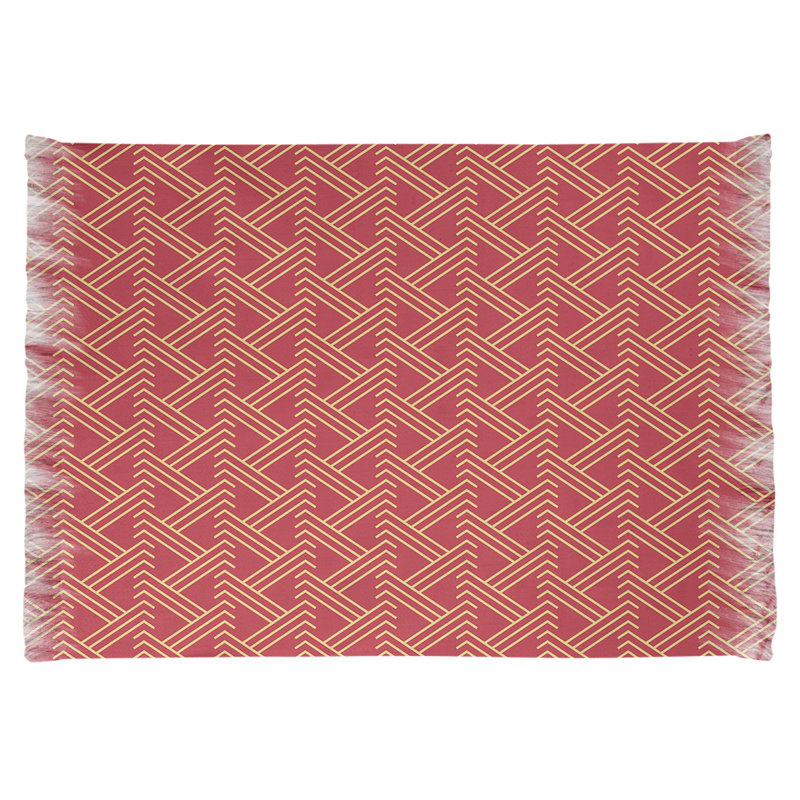 East Urban Home Zig Zag Red Yellow Area Rug Wayfair