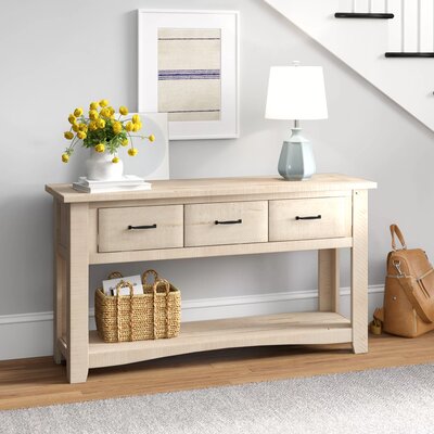 Three Posts Belen 55" Solid Wood Console Table  Color: Antique White