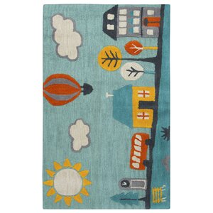 Ashlee Hand-Tufted Aqua Kids Rug