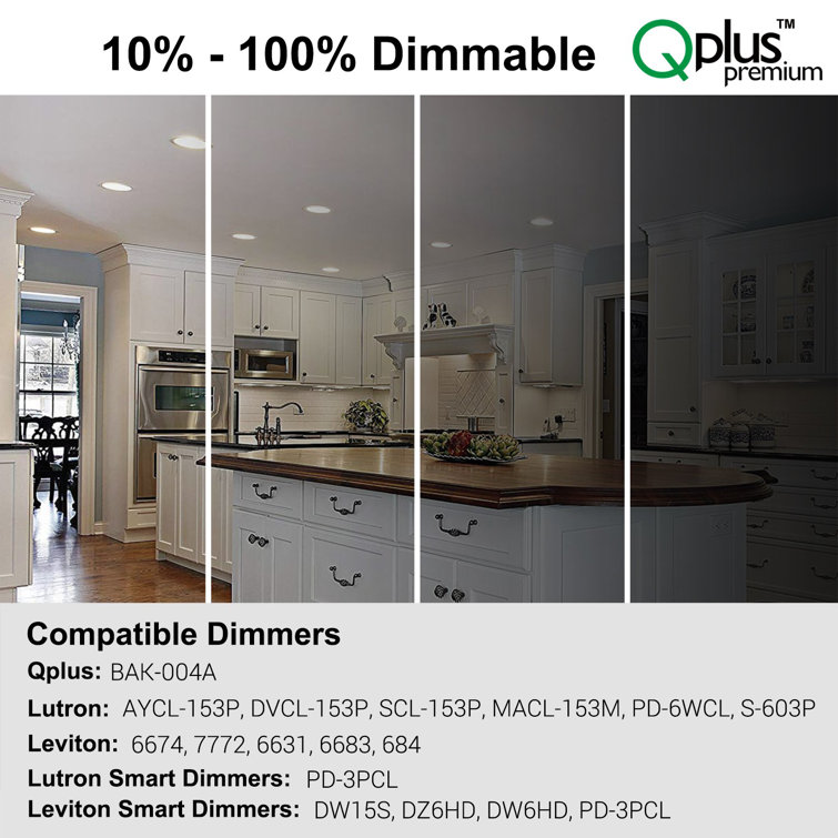 Pack of 40 Dimmable =75W 10 Watts IC Rated//cETLus//Energy Star Certified 750 Lumens QPLUS 4 Inch Slim Panel Ultra Thin Recessed LED Pot Lights with Brown//Bronze Trim Rings 5000K Day Light