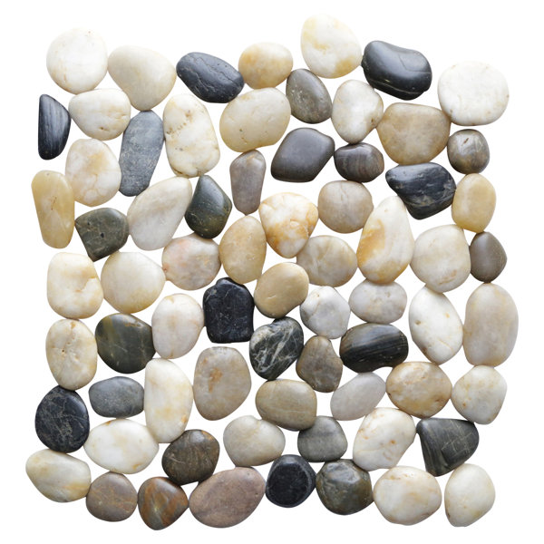 Interlocking Random Sized Natural Stone Mosaic Tile in Multicolor by Islander Flooring