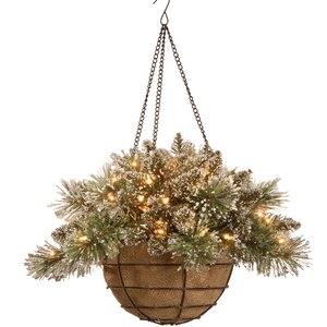 Pine Pre-Lit Hanging Basket