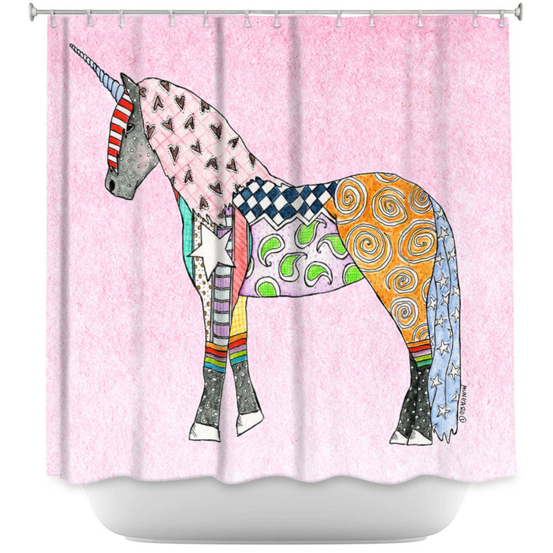 East Urban Home Unicorn Pastel Single Shower Curtain Wayfair