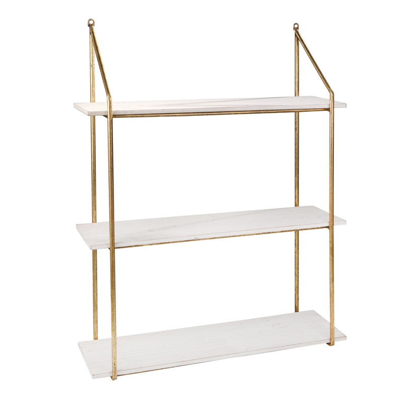 Everly Quinn Heyer Wood And Metal 3 Tier Wall Shelf Wayfair Metal 3 Tier Wall Shelf