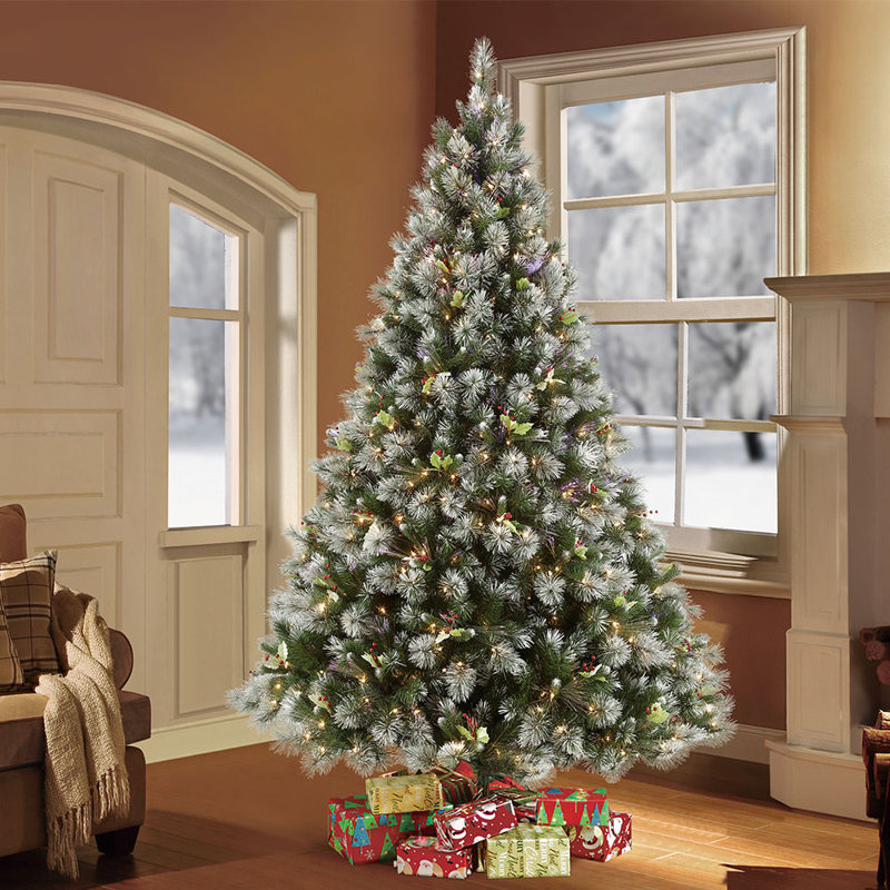 The Holiday Aisle Optic Winter Wonderland 7 5 Green Artificial