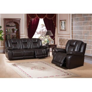 Mickey Leather Match Reclining Living Room Set by Red Barrel Studio®