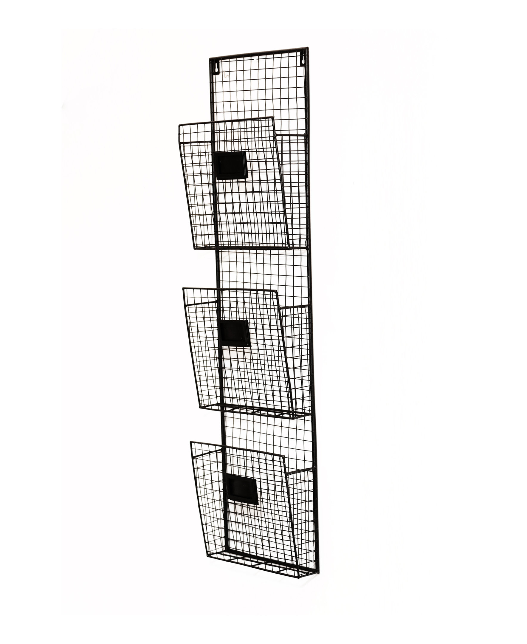 Modern Black Metal Wall Mounted Key And Mail Sorter Storage Rack W Chicken Wire Mesh Basket Desk Accessories Workspace Organizers Office Products Jatenghalaltrainingcenter Com