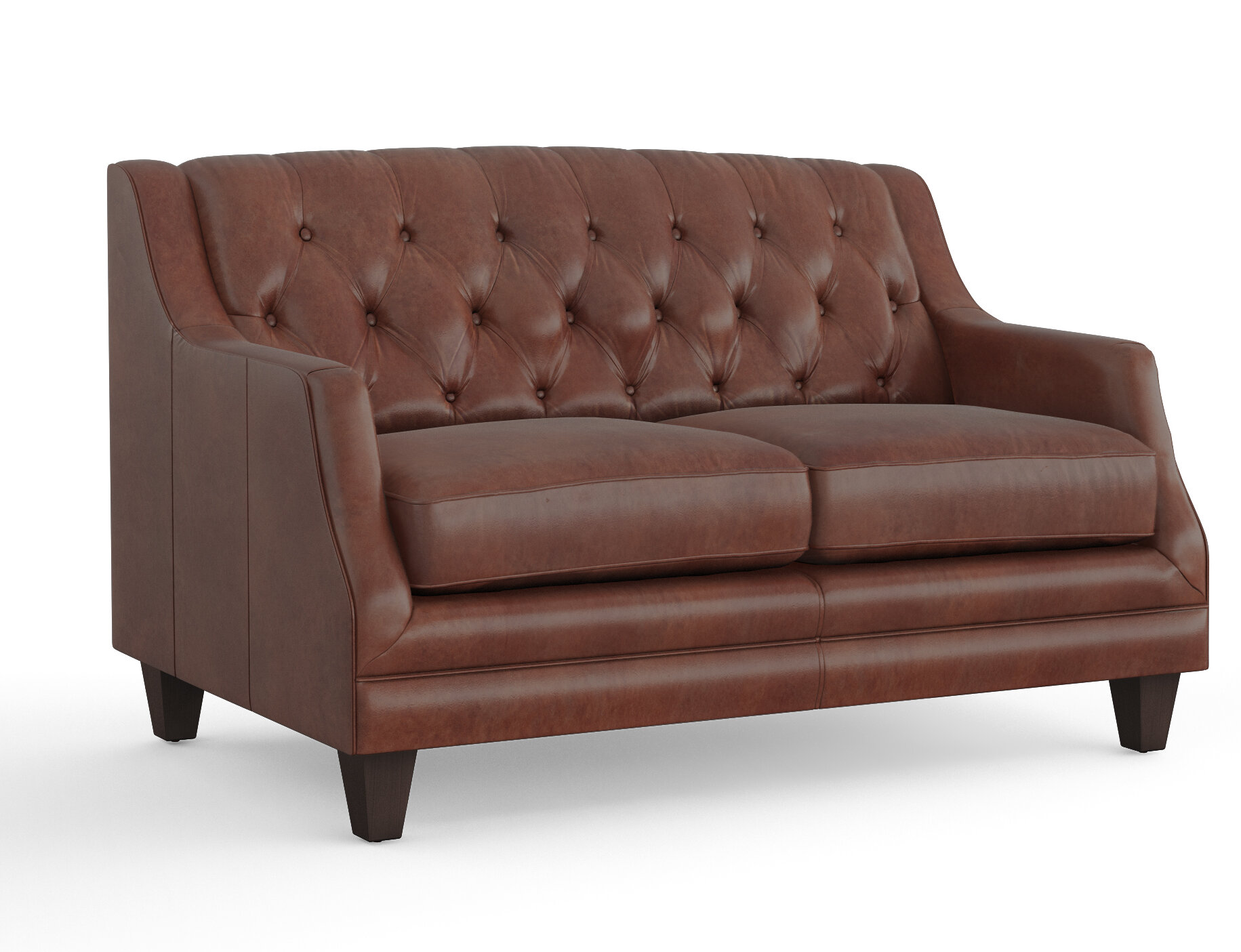 Three Posts Derbyshire Leather Loveseat Wayfair