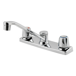 Pfister Pfirst Series Double Handle Deck Mounted Kitchen Faucet
