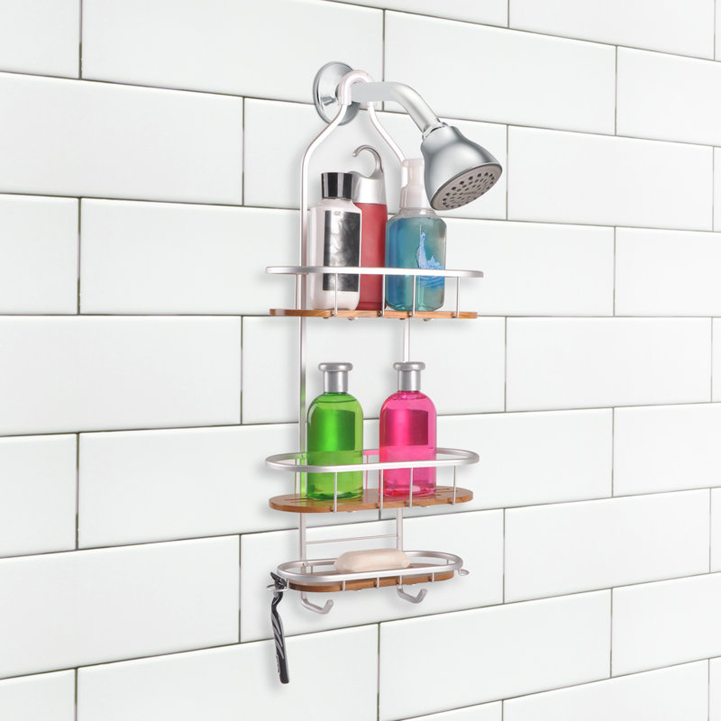 UtopiaAlley Teak 3 Shelf Rustproof Shower Caddy & Reviews Wayfair