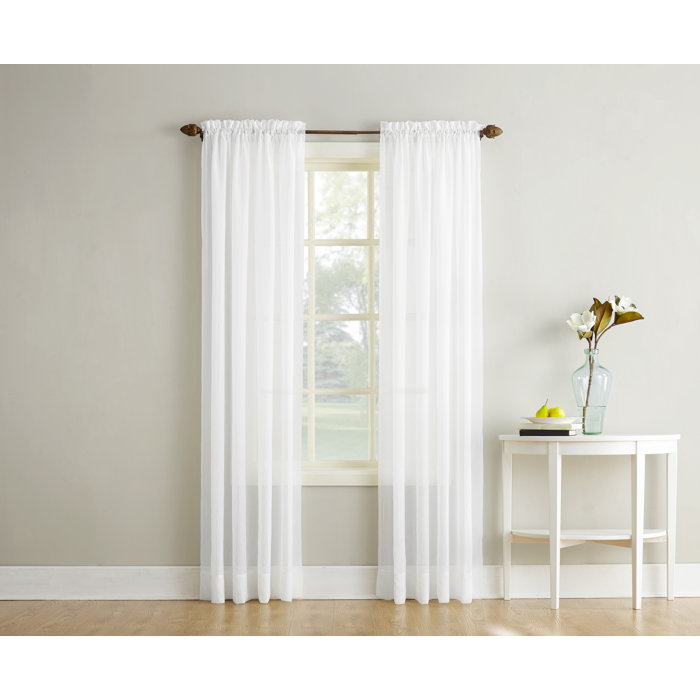 Charlton Home Maxon Crushed Voile Solid Sheer Rod Pocket ...