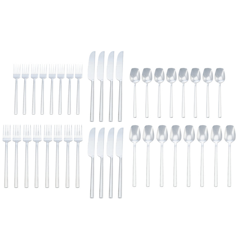 Orren Ellis Brames 40 Piece 18 10 Stainless Steel Flatware Set Service For 8 Reviews Wayfair