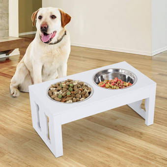 Pawhut 23 Modern Decorative Dog Bone Wooden Heavy Duty Pet Food