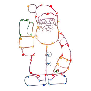Silhouettes Waving Santa C7 Wire Motif