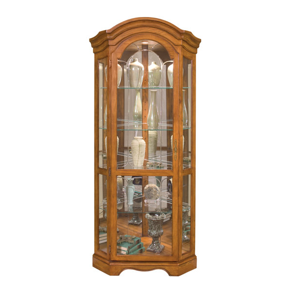 Barrington Lighted Corner Curio Cabinet By Philip Reinisch Co. No Copoun